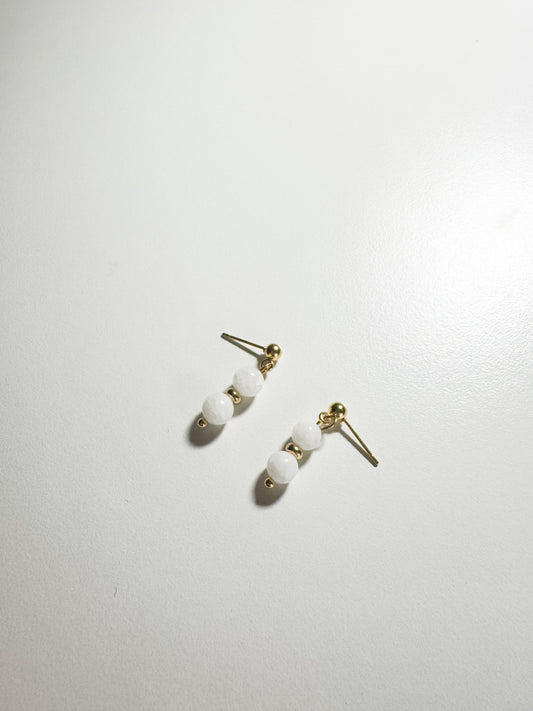 Orecchini con giada bianca