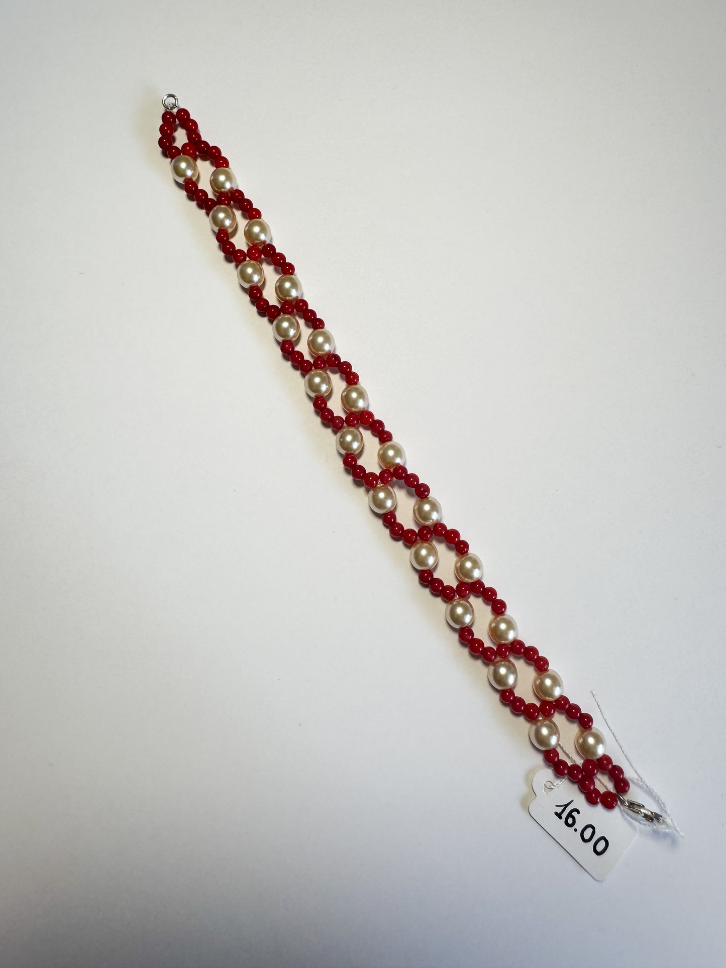 Bracciale perle Bohemian e corallo rosso